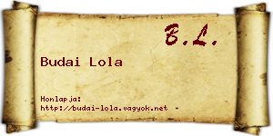 Budai Lola névjegykártya